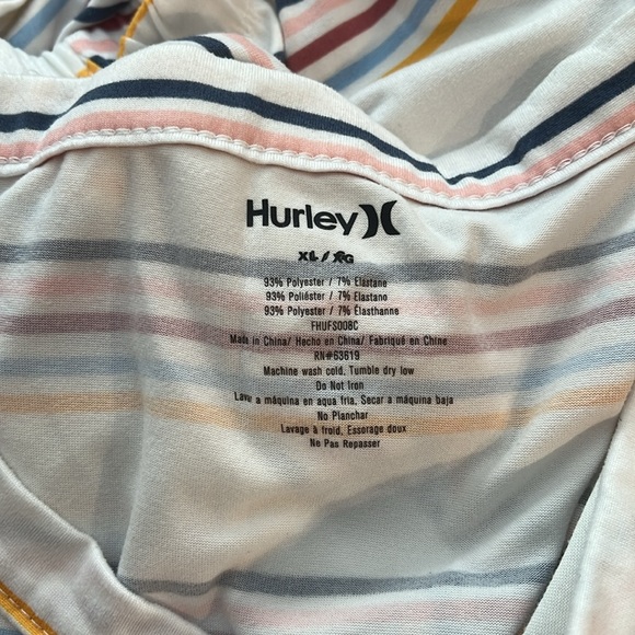 Hurley White Multicolor Striped Pajama Set Sz xl like new condition Bin F - Picture 4 of 5